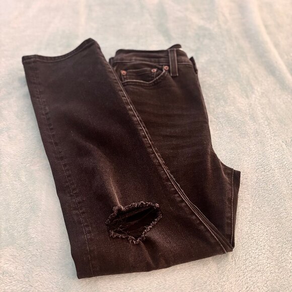 Levi's Wedgie Straight Black Jeans Size 28 - Picture 6 of 11